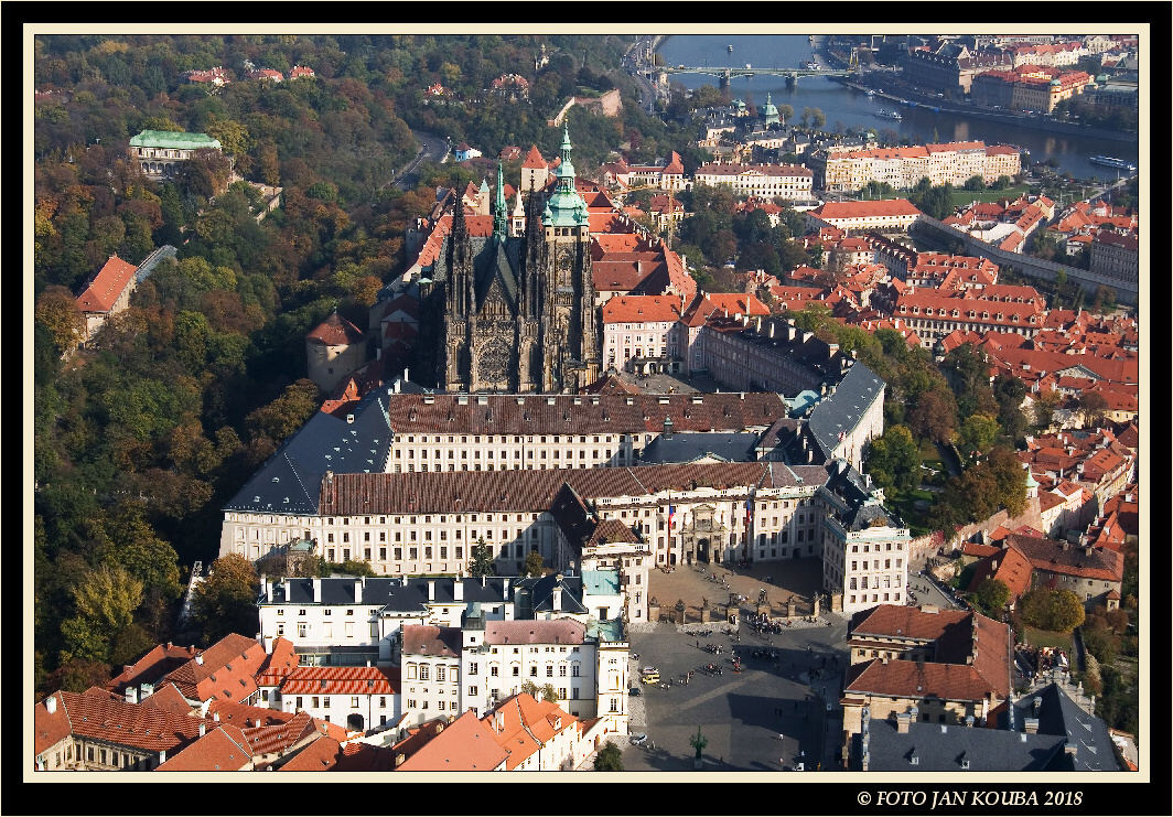 Praha, Prague, Pražský hrad, the Prague Castle, aerial photography 01