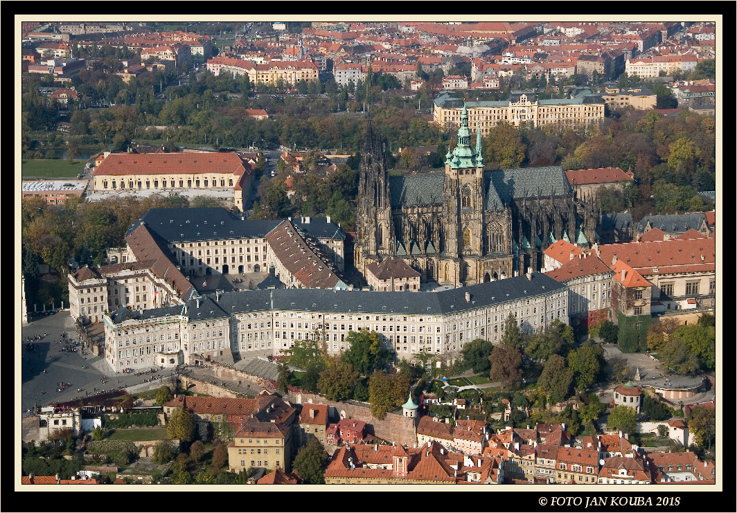 Praha, Prague, Pražský hrad, the Prague Castle, aerial photography 02