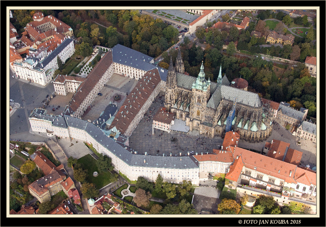 Praha, Prague, Pražský hrad, the Prague Castle, aerial photography 03