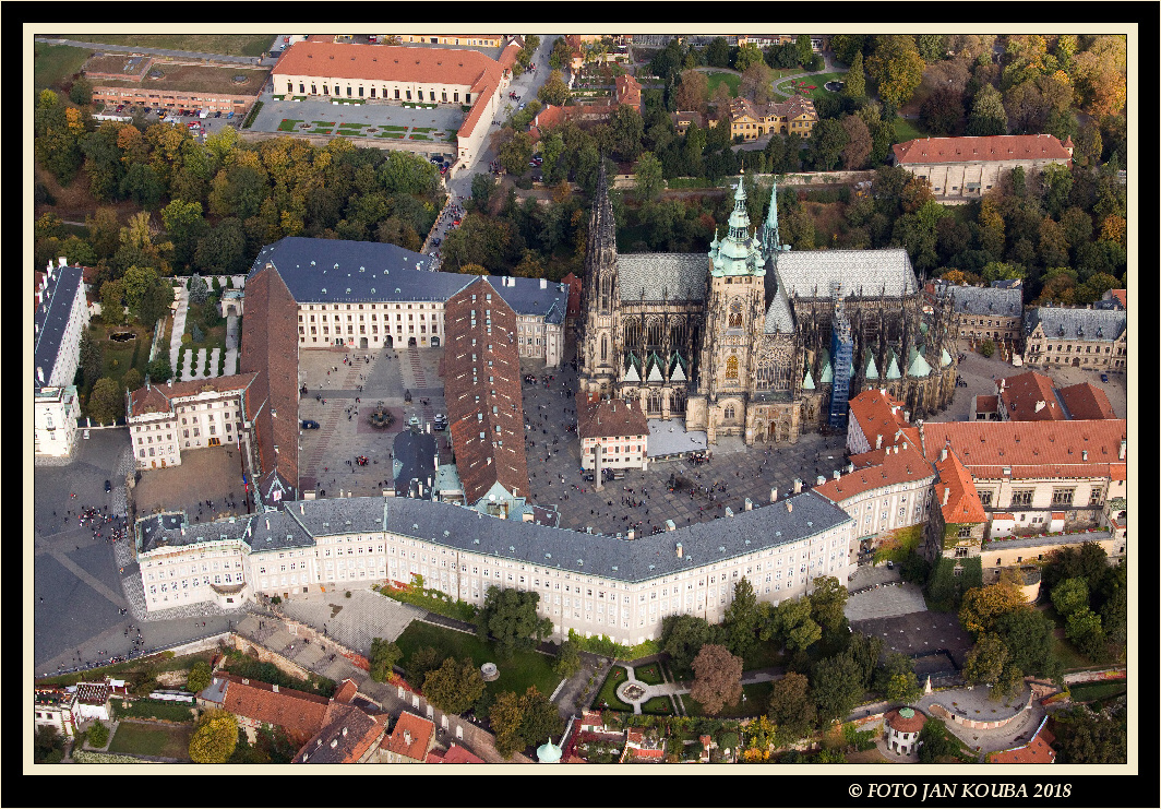 Praha, Prague, Pražský hrad, the Prague Castle, aerial photography 04