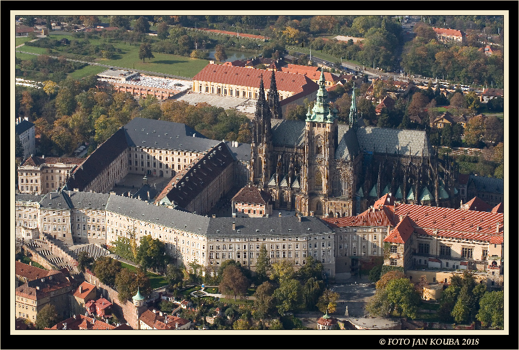 Praha, Prague, Pražský hrad, the Prague Castle, aerial photography 11